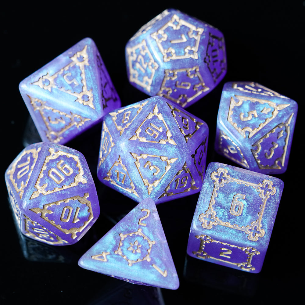 7 piece purple huge dnd dice set