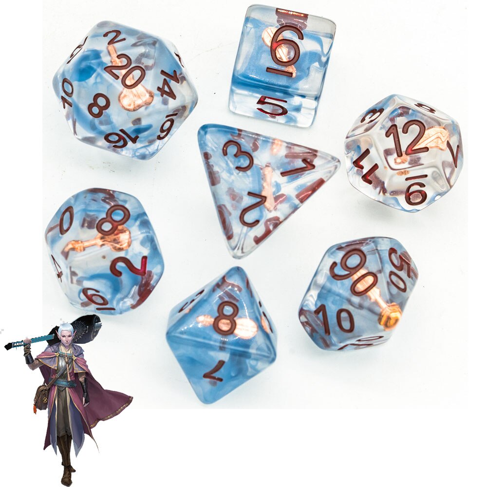 blue bard dnd dice set