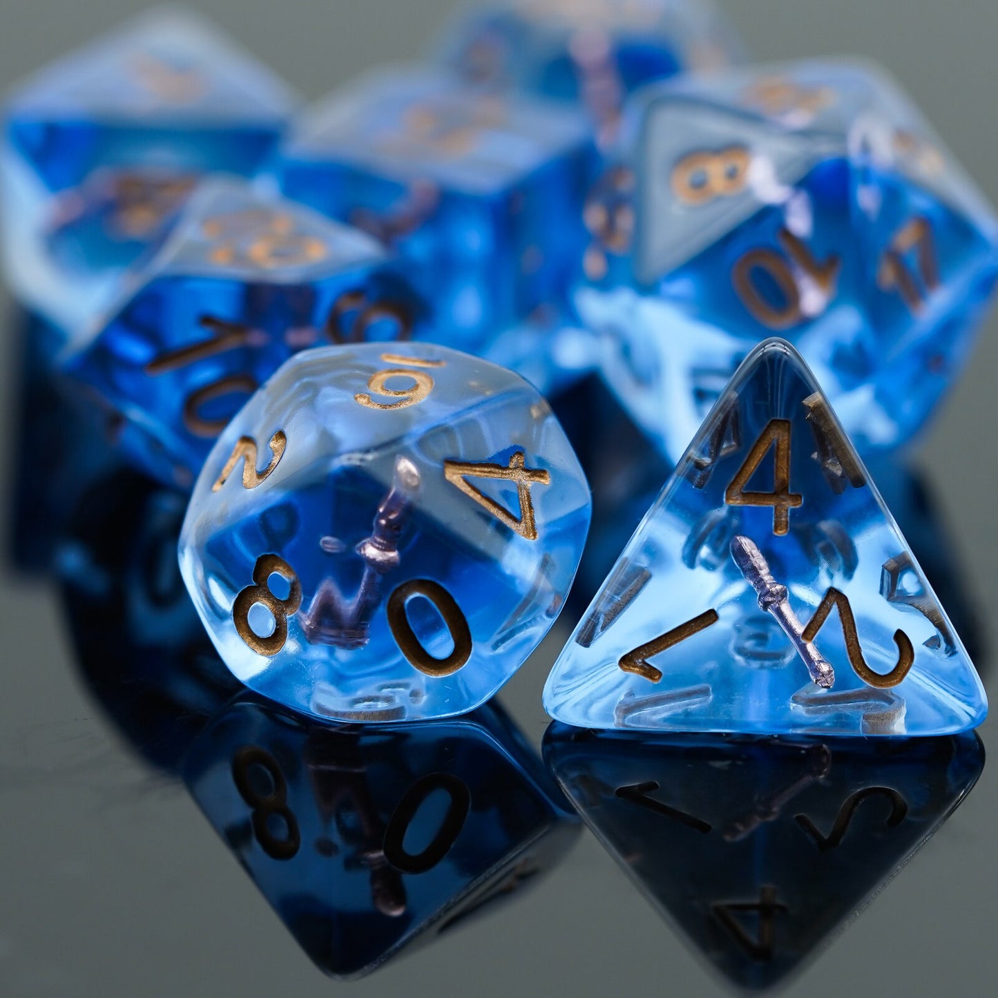 Blue dnd sorcerer dice set