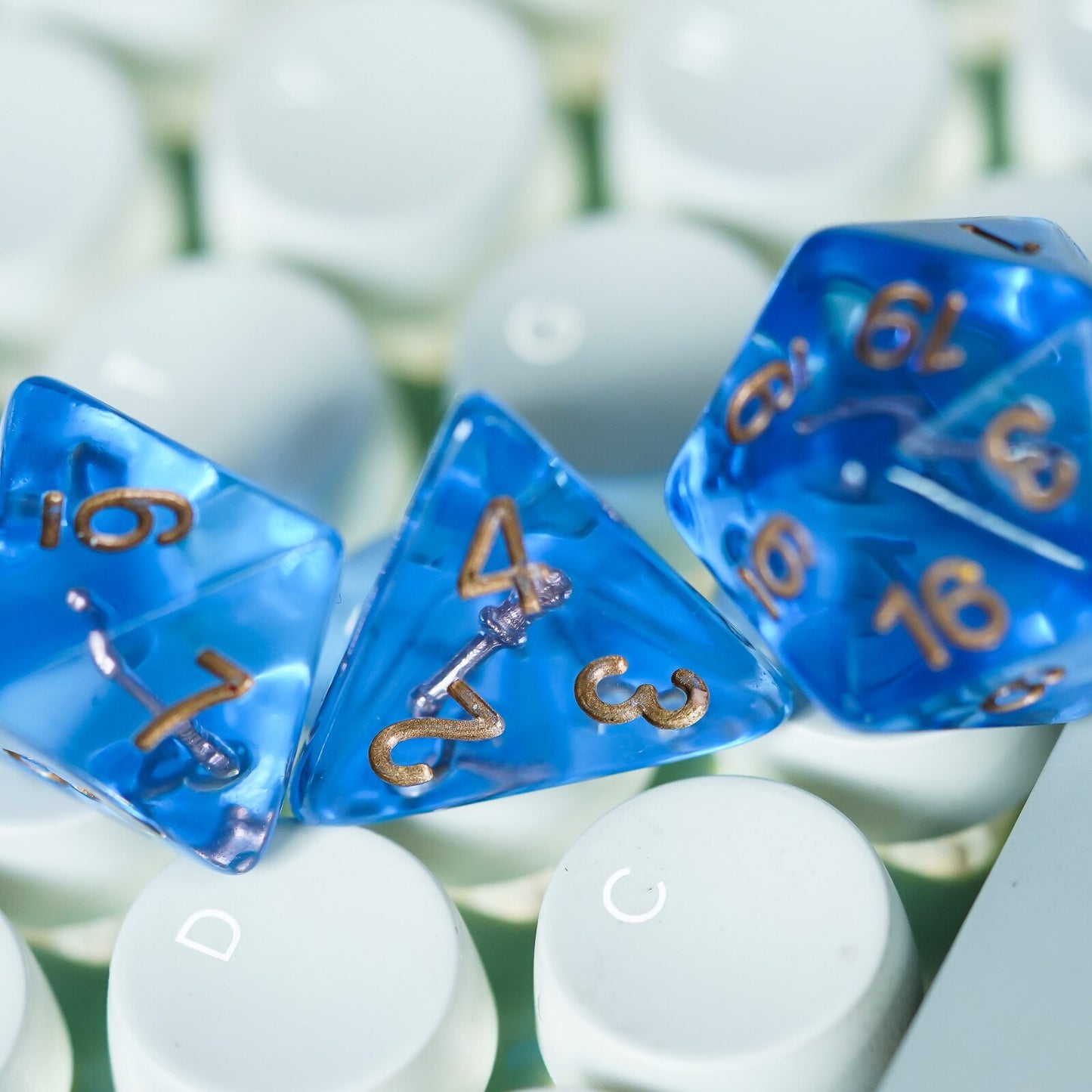 Blue wizard dnd dice set