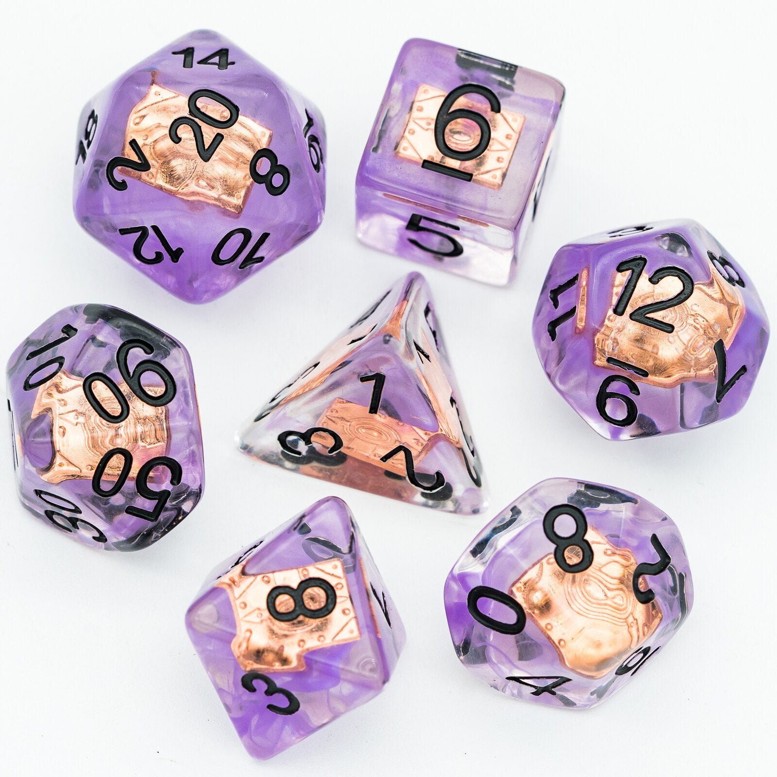 Purple cleric dnd dice set