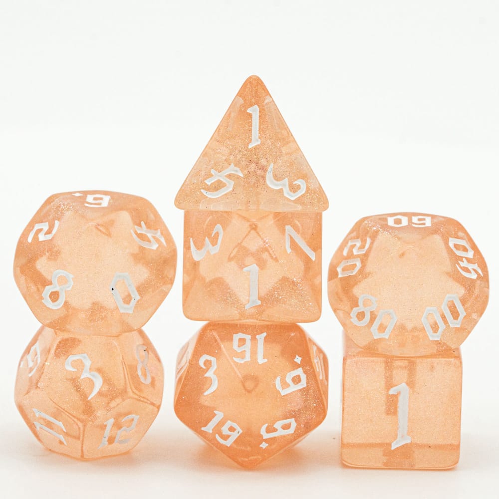 Orange dnd dice set