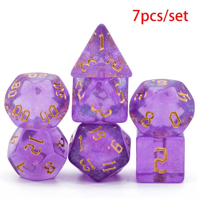 Purple dnd dice set