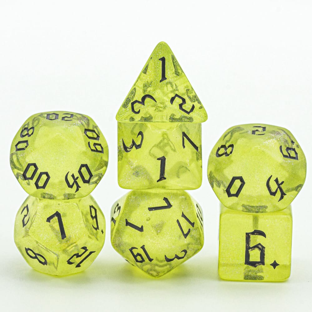 Yellow dnd dice set