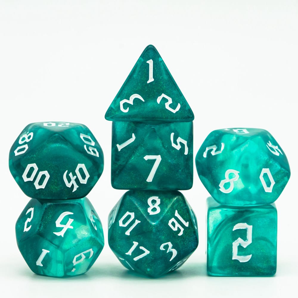 Aquamarine dnd dice set