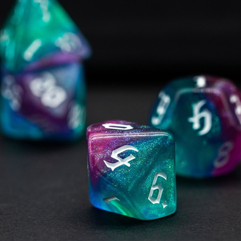 d10 highlighted from colorful dnd dice set
