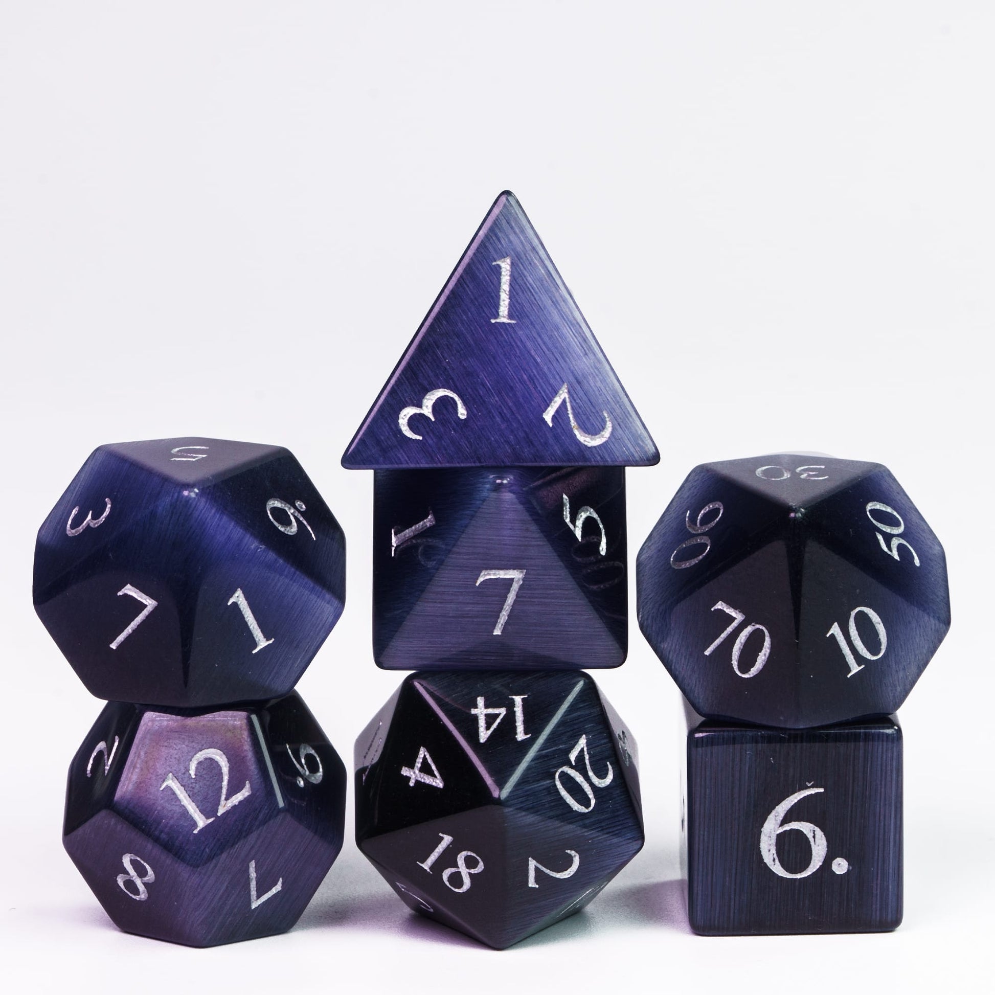 Dark purple stone dice set