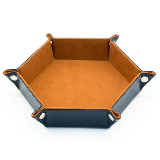 Orange interior with black exterior dice tray