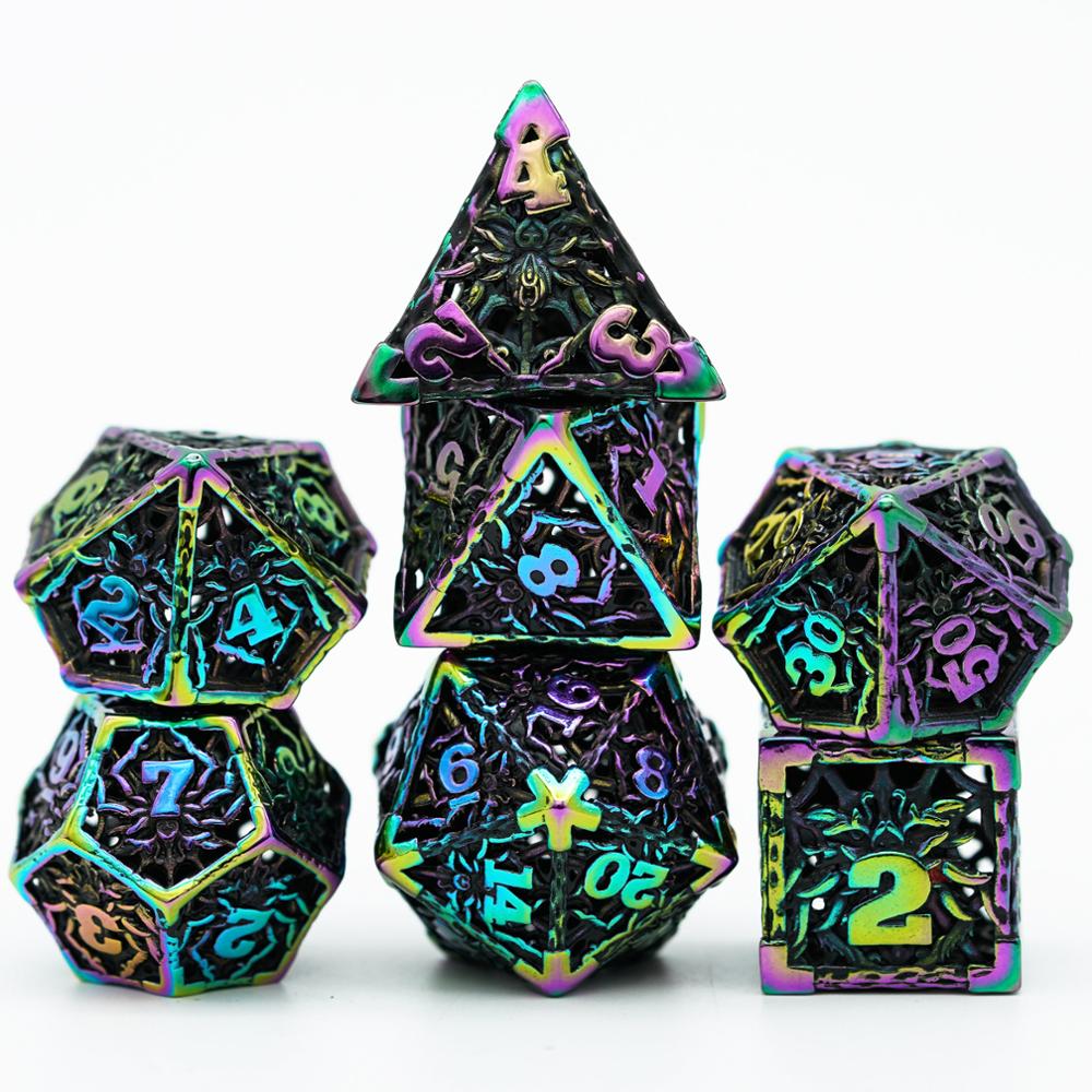 7 piece kraken's call hollow metal dice set