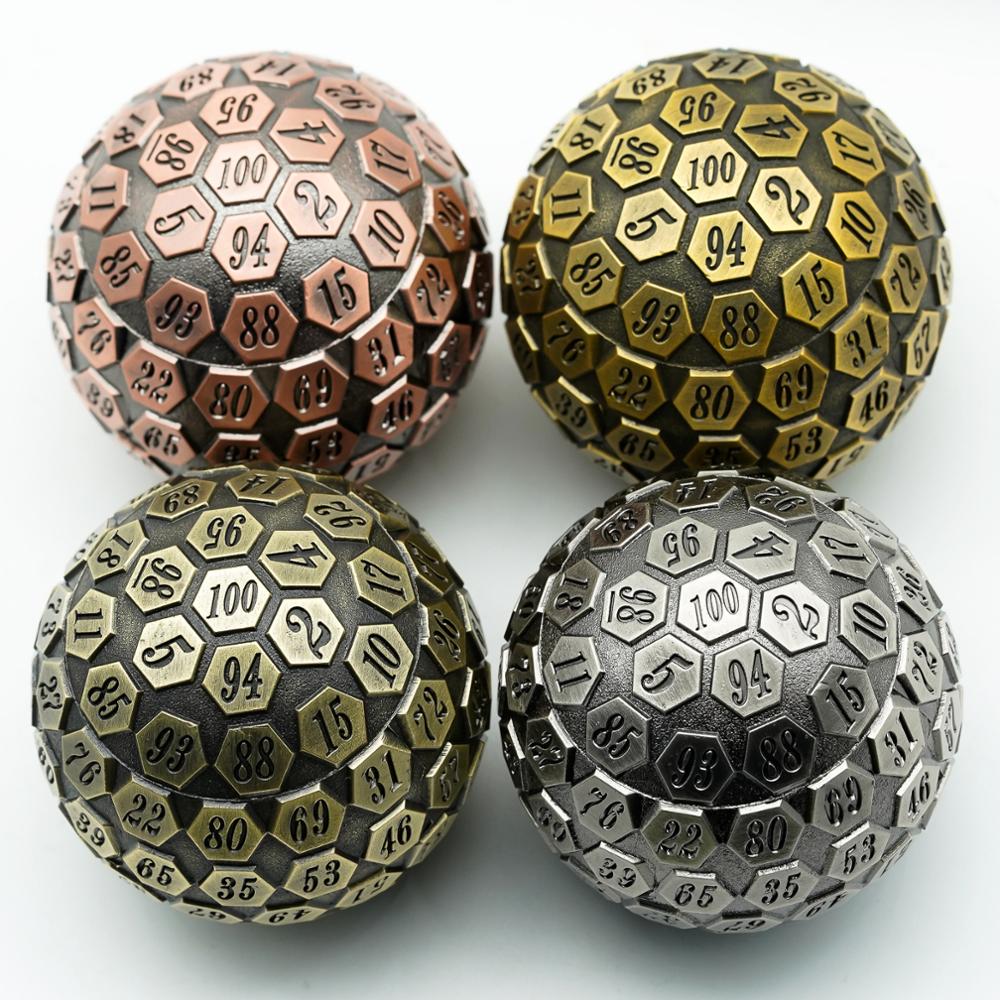 Four color options, bronze gold copper and silver d100s
