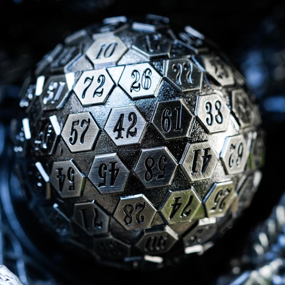 Dark grey d100 with cool dark background