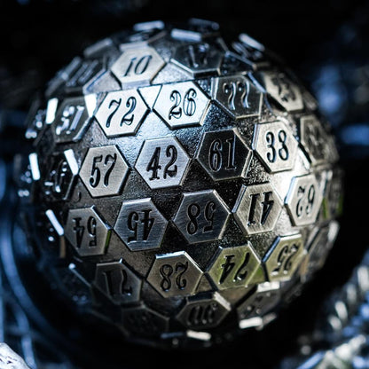 Dark grey d100 with cool dark background