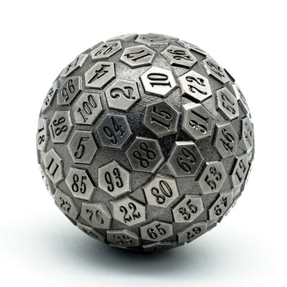 Silver, dark colored round d100