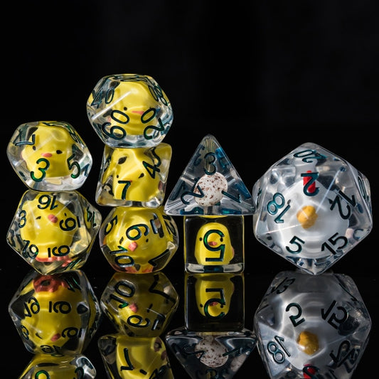 Transparent chicken dice full set