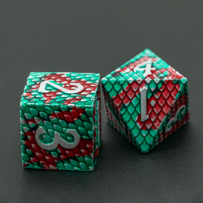 D6 and D8 dragon scale dice highlight