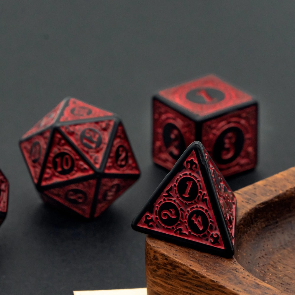Beautiful red dice set